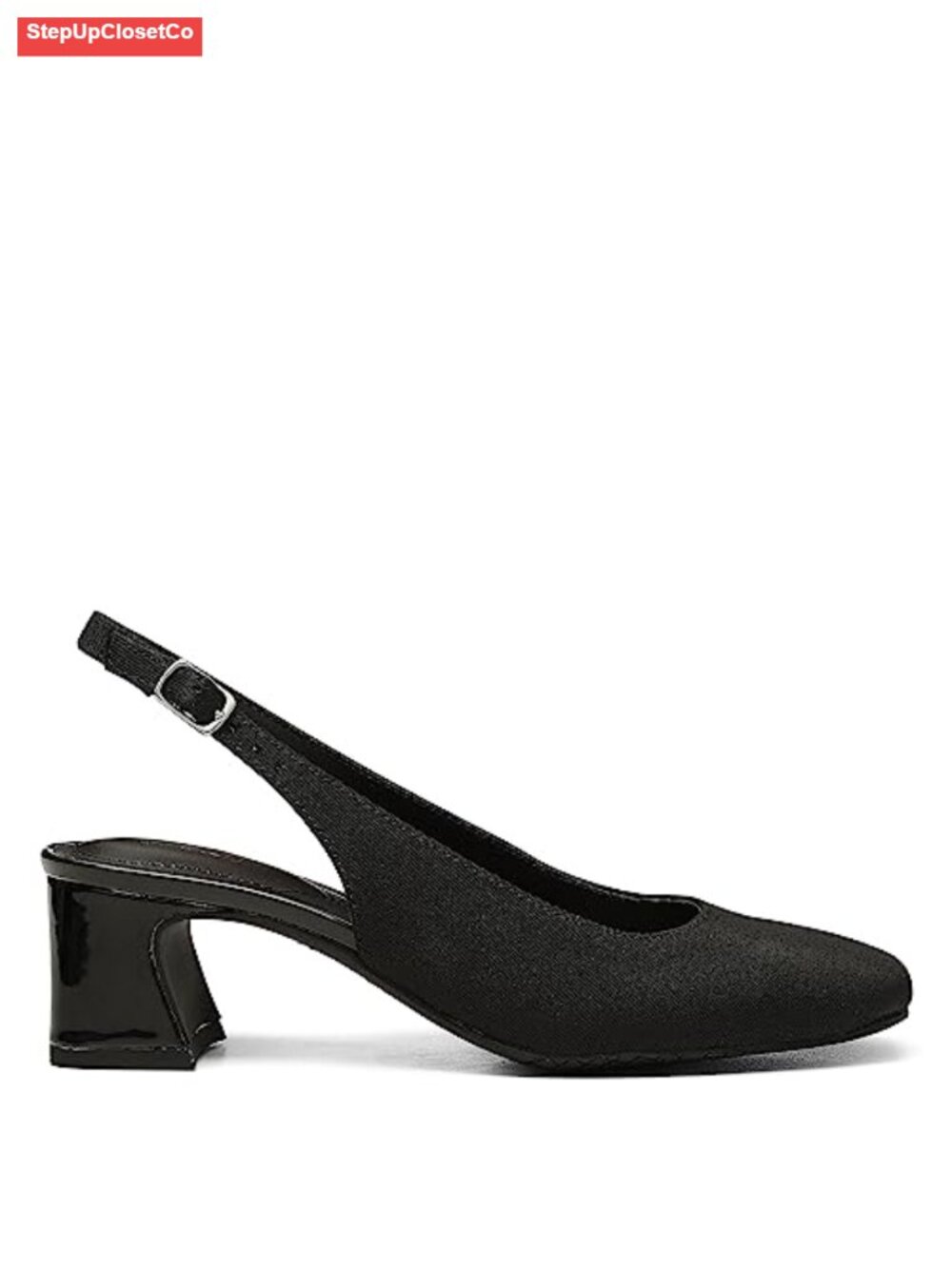 Women's Denim Elastic Slingback Heels - Picture 5 of 6
